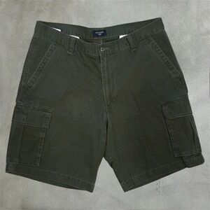 Vintage Dockers Mens Olive Green Cotton Cargo‎ Shorts 30530-3036 Size 36 1Q03